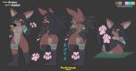  absurd_res anthro ariane_(pocketmob) digital_media_(artwork) dreadlocks english_text feet female fur hair hi_res lagomorph leporid looking_at_viewer mammal model_sheet pawpads paws pocketmob rabbit simple_background smile solo text toes 