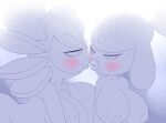  2018 after_kiss areola bedroom_eyes big_breasts blush bodily_fluids bow_tie breasts digital_drawing_(artwork) digital_media_(artwork) duo female female/female generation_3_pokemon generation_5_pokemon gothitelle hi_res humanoid humanoid_on_humanoid interspecies kissing lidded_eyes lips medicham narrowed_eyes nintendo nipples not_furry partially_colored pokemon pokemon_(species) pokephilia saliva saliva_string seductive simple_background sirredbenjamin sketch thick_lips white_background 