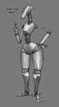  ambiguous_gender english_text hi_res humanoid machine meandraco monochrome not_furry robot robot_humanoid simple_background solo text thick_thighs wide_hips 