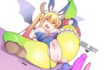 1girl animal_ears anus ass bat_wings blonde_hair breasts breasts_out butt_plug clothing_aside covered_navel dildo dragon_horns fake_animal_ears frills gradient_hair hair_between_eyes horns hot_vr kobayashi-san_chi_no_maidragon large_breasts leg_up leotard leotard_aside long_hair maid_headdress multicolored_hair nipples open_mouth pink_hair pussy rabbit_ears sex_toy slit_pupils smile solo tohru_(maidragon) twintails two-tone_hair uncensored wings 