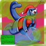  anthro big_penis blue_body bodily_fluids bubble christmas christmas_clothing christmas_headwear clothing cum cum_inside ejaculation fart fart_cloud fart_fetish female fizzy_pop_the_popplio floppy_ears gassy generation_7_pokemon genital_fluids genitals gynomorph hat headgear headwear herm hi_res holidays intersex looking_pleasured nintendo open_mouth orgasm penetrable_sex_toy penis pokemon pokemon_(species) pokemorph popplio santa_hat sex_toy sexybigears69 smelly solo text thick_thighs 