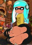  animal_humanoid anthro azure_(star) barefoot blush breasts butt cephalopod cephalopod_humanoid clothing digital_media_(artwork) feet female flip_flops footwear genitals hi_res humanoid imprint marine marine_humanoid mollusk mollusk_humanoid nintendo sandals signature soles solo splatoon tagme toes video_games 