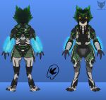  2020 3_fingers 3_toes absurd_res alien alien_humanoid anthro armor avian beak body_armor claws clothed clothing colored cuirass cuisse digitigrade energy_shield fangs feather_hair feathered_crest feathers feet female finger_claws fingers flat_colors front_view glowing glowing_eyes green_body green_feathers grey_body grey_skin halo_(series) head_crest headgear helmet hi_res humanoid katzenoms kig-yar microsoft model_sheet pseudo_hair rear_view scalie simple_background solo standing striped_body stripes t&#039;vaoan teeth toe_claws toes vambraces xbox_game_studios yellow_eyes 