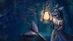  anthro female fish forest hi_res kiri-anko marine night plant shark tree winter woodland 