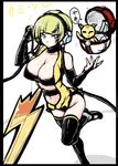  blonde_hair blue_eyes breasts cleavage god gym_leader headphones jema kamitsure_(pokemon) lace large_breasts pokemon pokemon_(game) pokemon_bw solo thighhighs 