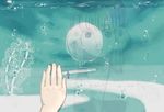  1girl against_glass akagi_(pokemon) aquarium bad_id bad_pixiv_id bubble hikari_(pokemon) pokemon pov reflection thinking underwater uto_(sean-grian) water 