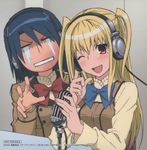  headphones maria_holic miyamae_kanako shidou_mariya trap 