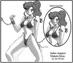  bdsm bikini bishoujo_senshi_sailor_moon bondage bound chains kino_makoto monochrome string_bikini swimsuit 