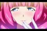  1girl anime_screencap blue_eyes blush gloves light_smile looking_at_viewer majuu_jouka_shoujo_utea non-web_source pink_gloves pink_hair smile solo solo_focus tomonoe_mizuki 