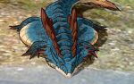  animal_focus c00laise crocodilian english_commentary flat_crocodile highres lagiacrus meme monster monster_hunter_(series) no_humans photo-referenced shore water 
