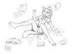  anthro black_and_white clothing comic_art domestic_cat felid feline felis female ink inktober line_art lionclaw1 mammal monochrome panties solo traditional_media_(artwork) underwear upskirt 