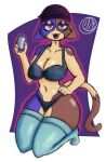  anthro beverage_can bra calico_cat calico_cat_humanoid clothing domestic_cat epic_games felid feline felis female footwear fortnite hat headgear headwear hi_res legwear lunascribbles mammal meow_skulls_(fortnite) meowskulls mottled panties piebald socks solo thigh_highs underwear 