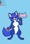  anthro anthropornorphic callie canid canine clothing colorful_suit costume female fluffy fox fur furry_wearing_fursuit fursuit lgbt_pride mammal pride_colors solo that transgender_pride_colors 