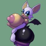  anthro bat big_breasts big_butt breasts butt clothed clothing digital_media_(artwork) female gloves handwear hi_res huge_breasts huge_butt makeup mammal membrane_(anatomy) membranous_wings mixiorca nipples rouge_the_bat sega solo sonic_the_hedgehog_(series) wings 