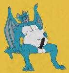 5_fingers 5_toes abdominal_bulge anthro arm_spikes balls belly belly_on_penis big_balls big_belly big_penis black_penis black_sclera blue_body blue_scales cheek_spikes chin_spikes circumcised clawed_fingers claws countershade_torso countershading deep_navel digitigrade dragon facial_spikes feet fingers genitals hi_res holding_belly horn hungry licking licking_lips long_penis looking_at_viewer male matydraws_(artist) muscular muscular_anthro muscular_male navel open_mouth pecs penis post-vore scales scalie sharp_teeth shoulder_spikes silvaestion_(character) sitting solo spiked_tail spikes spikes_(anatomy) spread_legs spreading struggling_prey teeth toe_claws toes tongue tongue_out vore western_dragon white_body white_scales wings yellow_eyes 