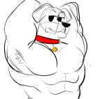  abs anthro bedroom_eyes biceps big_muscles brian_griffin canid canine canis collar digital_media_(artwork) domestic_dog family_guy flexing floppy_ears fur half-closed_eyes half-length_portrait jammedvhs looking_at_viewer male mammal muscular muscular_anthro muscular_male narrowed_eyes nude pecs portrait red_collar seductive simple_background sketch smile smiling_at_viewer solo standing white_background white_body white_fur 
