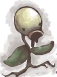  bellsprout black_eyes drooling english_commentary leaf lowres no_humans pokemon pokemon_(creature) roots sailorclef solid_circle_eyes solo 