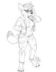  anthro breasts canid canine canis clothed clothing coyote female hi_res mammal rick_griffin sahara_(nicnak044) sketch solo 