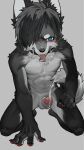  abs anthro athletic athletic_male balls blush bodily_fluids canid canine canis collar cum cumshot ejaculation genital_fluids genitals hands-free hi_res male mammal meiutrola muscular_cub nudee penis solo tongue tongue_out wolf young 