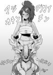  2girls :o animal_ears bakuhaku bare_shoulders blush breasts choker deer_antlers deer_ears deer_girl foreskin fur_collar futanari glasses gloves greyscale grin haruka_karibu highres horn_flower horn_grab horns kson large_breasts large_penis long_hair midriff mole mole_under_eye monochrome multiple_girls navel pants penis penis_awe penis_on_face ponytail sarashi signature smile souchou veins veiny_penis vshojo 