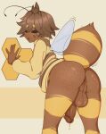  absurd_res animal_humanoid anthro anus arthropod arthropod_humanoid balls bee bodily_fluids bro_aniki clothed clothing ejaculation genital_fluids genitals hi_res humanoid hymenopteran insect insect_wings looking_at_viewer looking_back male mazus_(tinysmallman) pantsless partially_clothed penis precum presenting presenting_anus solo solo_focus solo_in_panel topwear wings 