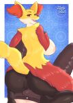  absurd_res anthro anus big_breasts breasts butt clothing delphox dirtyduckart duo female generation_6_pokemon genitals hi_res male male/female nintendo pokemon pokemon_(species) pussy 