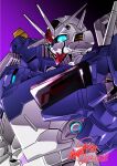  blue_eyes dated glowing glowing_eyes gradient gradient_background gundam gundam_aerial_rebuild gundam_suisei_no_majo looking_ahead mecha mobile_suit no_humans robot science_fiction signature solo upper_body v-fin zzz_sakaz 