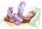  anthro breasts brown_body brown_fur cowgirl_position duo entwined_tails female from_front_position fur hi_res lewd_factory male male/female mammal mustelid on_bottom on_top otter penetration purple_body purple_fur sex tail tail_coil traditional_media_(artwork) vaginal vaginal_penetration 