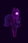 anthro bottomless butt canid canine canis clothed clothing eldritch_being female hi_res konnan_allan looking_away mammal multicolored_body nova_(konnan_allan) partially_clothed pillow purple_eyes raised_tail solo tail wolf