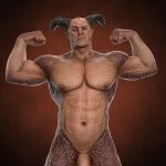 2_horns abs animal_humanoid cupidonart dragon dragon_humanoid genitals hi_res horn humanoid male mortal_kombat mortal_kombat_1 muscular muscular_humanoid muscular_male nipples pecs penis scales scalie shao_kahn solo vein veiny_penis