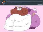 2018 3_toes 4:3 5_fingers anthro areola areola_outline ask_blog barefoot batspid2 belly big_areola big_belly big_breasts big_butt big_nipples biped black_eyebrows black_eyelashes black_eyes black_nose blonde_hair bottomwear breasts brown_clothing brown_topwear burger butt canid canine cleavage clothed clothing crop_top dialogue digital_drawing_(artwork) digital_media_(artwork) ear_markings english_text eva_(batspid2) exclamation eyebrow_through_hair eyebrows feet female fingers flabby_arms flat_colors food fox front_view fur gloves_(marking) gym_bottomwear gym_clothing gym_shorts hair holding_food holding_object huge_areola huge_breasts huge_butt huge_nipples huge_thighs hyper hyper_areola hyper_belly hyper_breasts hyper_butt hyper_hips hyper_thighs leg_markings looking_at_viewer mammal markings mature_anthro mature_female morbidly_obese morbidly_obese_anthro morbidly_obese_female multicolored_body multicolored_fur narrowed_eyes navel nipple_outline nipples obese obese_anthro obese_female open_mouth orange_bottomwear orange_clothing overweight overweight_anthro overweight_female pink_background pink_body pink_fur pink_tongue purple_body purple_fur shirt shorts simple_background socks_(marking) solo standing tail tail_markings tail_tuft text thick_thighs three-quarter_view tight_clothing toes tongue topwear translucent translucent_hair tuft weight_gain white_body white_fur