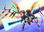  absurdres assault_visor claws cloud crystal floating flying glowing highres horns mark_nicht mecha mechanical_tentacles no_humans robot science_fiction solo soukyuu_no_fafner sunrise weapon wings zuzaku_(otuzaka) 