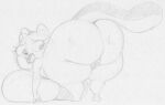 anthro big_breasts big_butt breasts butt female genitals huge_breasts hyper hyper_breasts kiff_(series) kiff_chatterley mammal monochrome pussy rodent sbshouseofpancakes sciurid short_stack solo tree_squirrel