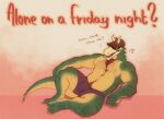 &lt;3 2_horns absurd_res alone_on_a_friday_night_(meme) anthro bedroom_eyes black_clothing black_underwear body_hair bulge chest_hair clothed clothing crocodile crocodilian crocodylid dialogue digital_media_(artwork) english_text green_body green_scales hand_on_knee hand_on_leg hat headgear headwear hi_res horn horn_through_headwear lounging male muscular_arms narrowed_eyes nipples non-mammal_hair non-mammal_nipples obscured_eyes pecs reptile scales scalie seductive sharp_teeth solo speech_bubble tail tail_ridge talking_to_viewer teeth text tony_(xeoniios) topless topless_anthro topless_male underwear xeoniios yellow_body yellow_scales