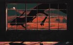  cloud g_(xkhkxx) highres moon night no_humans pokemon pokemon_(creature) rayquaza shadow signature skyline through_window window 