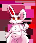 2spot_studio animate_inanimate anthro bloody_bunny bloody_bunny_(series) doll female gomugyu lagomorph leporid living_doll mammal navel rabbit red_eyes solo stitch_(sewing) tagme thick_thighs tuft white_body