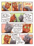  &lt;3 &lt;3_eyes absurd_res atta_catto blush cinderpelt_(warriors) claws comic dialogue domestic_cat duo english_text felid feline felis female feral firestar_(warriors) flirting fur grey_body grey_eyes grey_fur happy hi_res looking_at_another male mammal orange_body orange_fur playing speech_bubble text warriors_(cats) 