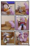 5_toes absurd_res anthro barefoot blaze_the_cat comic dialogue duo english_text feet feetymcfoot female foot_fetish foot_focus foot_play hi_res humanoid_feet male male/female micro plantigrade sega shrinking silver_the_hedgehog size_transformation soles sonic_the_hedgehog_(series) speech_bubble text toes transformation