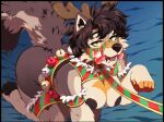 anthro aycee breasts christmas fake_horns female fluffy fluffy_tail hi_res holidays horn leash looking_at_viewer new_year petplay roleplay sandra_(roanoak) solo tagme tail 
