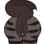 1:1 animated anthro brown_body brown_fur butt canid canine female fur mamavixy mammal maned_wolf markings shaking shaking_butt short_playtime solo striped_markings stripes wiggle