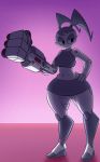  clothed clothing female hair jenny_wakeman machine my_life_as_a_teenage_robot robot simple_background solo standing thick_thighs thingshappen wide_hips 