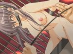  1girl bdsm breasts game_cg male_hand nude pussy riding_crop whip_marks wooden_horse 