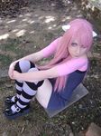  airbrushed cosplay elfen_lied kaede_(character) lowres lucy photo pink_hair real 