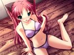  1girl artist_request blue_eyes blush bra character_request game_cg harukazedori_ni_tomarigi_wo lingerie momotani_harune panties red_hair skyfish solo source_request tougarashi_hideyu tsurugi_hagane underwear 