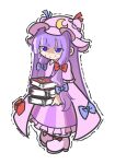  :| bangs blue_bow blue_bowtie blunt_bangs book bow bowtie bun_cover closed_mouth crescent crescent_hat_ornament double_bun dress footwear_bow frilled_dress frills hair_bow hair_bun hat hat_ornament hat_ribbon holding holding_book long_hair mob_cap motion_lines patchouli_knowledge purple_dress purple_eyes purple_hair purple_headwear red_bow red_bowtie ribbon robe shaded_face shinmon_akika shoes simple_background standing striped striped_dress sweatdrop touhou trembling vertical-striped_dress vertical_stripes very_long_hair white_background white_footwear 
