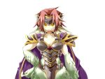  1girl arm_tattoo armor black_armor bmp-to-png_conversion breasts cape cleavage colored_skin cowboy_shot dragon_ears dragon_girl facial_tattoo fins forehead_protector frfr game_cg granberia green_skin hair_intakes hand_on_own_hip head_fins looking_at_viewer mon-musu_quest! monster_girl multicolored_skin neck_tattoo non-web_source parted_lips pointy_ears purple_cape red_hair scales short_hair shoulder_armor simple_background smile solo tattoo transparent_background two-tone_skin wide_hips yellow_eyes yellow_skin 