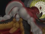 anal anal_penetration anthro anus balls bodily_fluids brouva butt cum dragon duo foreskin genital_fluids genitals grin hi_res horn male male/male muscular muscular_male mythological_creature mythological_scalie mythology nergigante penetration penis scalie sex smile tail