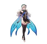  1girl alternate_costume bangs bare_shoulders breasts cape closed_mouth commentary_request corrin_(female)_(fire_emblem) corrin_(fire_emblem) covered_navel dress ekao elbow_gloves fire_emblem fire_emblem_fates fire_emblem_heroes full_body gloves gradient gradient_clothes hair_ornament hairband hand_on_own_chest hand_up highres long_hair looking_at_viewer medium_breasts official_art red_eyes see-through shiny_clothes shiny_hair short_dress simple_background sleeveless sleeveless_dress solo standing thighhighs thighs thorns toeless_legwear toes turtleneck white_background white_hair 