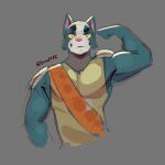 1:1 2020 anthro anthrofied arms_bent artist_name avocato black_eyebrows blue_body blue_fur blush blush_lines bust_portrait clothed clothing domestic_cat eyebrows felid feline felis final_space fur gesture hand_gesture hi_res looking_at_viewer male mammal multicolored_body multicolored_fur pointing pointing_at_self portrait signature smile snaftfc solo topless topless_anthro topless_male tuft two_tone_body two_tone_fur whiskers white_body white_fur white_whiskers yellow_eyes