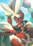 anthro anthro_on_anthro avian big_ears blaziken blush breasts brown_body brown_fur claws detailed_background duo eyes_closed feathers female female_on_top fluffy fur generation_3_pokemon generation_6_pokemon genitals kicktyan lagomorph lying male male/female mammal mega_evolution mega_lopunny nintendo nipples on_top open_mouth penetration pink_eyes pokemon pokemon_(species) pussy red_body red_feathers sex spread_legs spreading tan_body tan_feathers tan_fur tongue